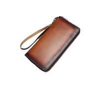 SCWZZWSY Portafoglio in Pelle da Donna, Borsa Lunga Borsa da Polso in Pelle di Vacchetta Vintage Borsa con Pochette per Banconote Porta Carte di Credito Fatto a Mano (Colore : B)