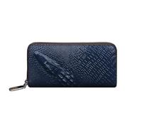 SCWZZWSY Portafoglio in vera pelle per uomo donna, porta carte di credito con pochette in coccodrillo moda vintage (Colore : A)