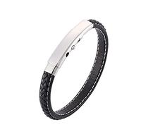 SCWZZWSY Regali per uomini braccialetti da uomo braccialetti maschi Incisione maschile in acciaio inossidabile bracciale maschile con tenda magnetica