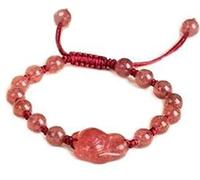 SCWZZWSY Stringa a mano, perline bracciale1pc Fragole naturale bracciale bracciale Bracciale al fascino della volpe per volpe per donna Chakra Crystal Quartz