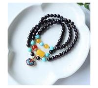 SCWZZWSY Vino da 6 mm rosso naturale perle in cristallo con granato naturale cloisonne a ciondolo multi cerchio braccialetti a filamento per donne gioielli fine
