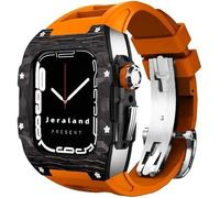 SCWZZWSY Watch Band Mod Kit , per 8 7 da 45 mm Copertina in fibra di carbonio e cinghia di orologio per fluorobber , Watch Band e custodia di sostituzione , per iWatch 6 5 4 SE 44mm