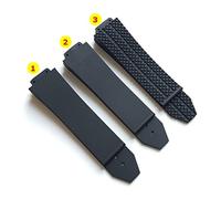 SCWZZWSY Zwart Cinturino in gomma siliconica 25 x 17 mm compatibile con cinturino compatibile con cinturino Big Bang autentico logo fibbia in acciaio strumento gratuito, With black buckle