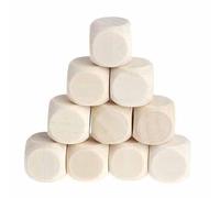 scyca Dadi vuoti - Blocchi di legno vuoti da 10 pezzi per fai da te,Blocchi di legno vuoti, cubi di legno fai-da-te, dadi vuoti a 6 facce per realizzare puzzle, progetti artigianali fai-da-te