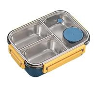 scyca in acciaio inossidabile, in acciaio inossidabile per bambini | Contenitore per il pranzo a prova di perdite per insalata con 3 scomparti, portatile di grande capacità per adulti, studenti e