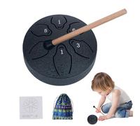 scyca Tamburo a pioggia per esterni, tamburi per lingua per adulti, 6 note da 3 pollici, tamburo essenziale per meditazione, strumento a mano con bacchette, libro musicale per yoga, concerti,