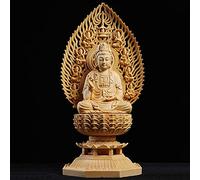 SCZWP8 Tre Statue di San Buddha Ornamenti Dainichi Tathagata Avalokitesvara Ksitigarbha adorazione in Legno di bosso cipresso Intaglio del Legno Artigianato per Il Tuo Soggiorno Ufficio Desktop