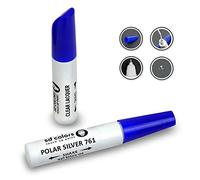 SD COLORS 12 ml Vernice Ritocco con Pennello e Vernice Trasparente - Polar Silver (761) - Compatibile con Mercedes - Riparazione di Graffi, Scheggiature e Verniciatura