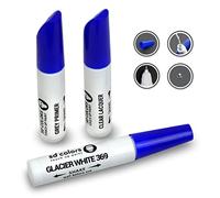 SD COLORS 12 ml Vernice Ritocco con Pennello, Vernice Trasparente e Primer - Glacier White (369) - Compatibile con Renault - Riparazione di Graffi, Scheggiature e Verniciatura