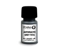 SD COLORS ANTRACITE GRIGIO RAL 7016 Nuova vernice per ritocchi 15ML SPAZZOLA DI RIPARAZIONE SCRATCH CHIP