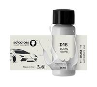 SD COLORS BLANC IVOIRE D16 New Touch Up Paint 15 ML RIPARAZIONE GRAFFIO PENNELLO COLORE CODE D16 BLANC IVOIRE (JUST Paint)
