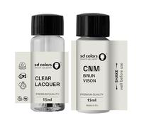 SD COLORS BRUN VISON CNM, vernice per ritocchi, 15 ML, per riparazione graffi e scheggiature, codice colore CNM BRUN VISON (vernice + laccetto)