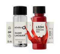 SD COLORS EMOCION ROSSO LS3H - Vernice per ritocchi da 15 ML, per riparare graffi e scheggiature, codice colore LS3H EMOCION ROSSO (PAINT+LACQUER)