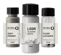 SD COLORS GLACIER WHITE LS9R 2Y S9R Nuovo kit di riparazione penna per ritocchi 15 ML pennello graffio chip codice colore LS9R 2Y S9R bianco lucido (pittura+primer + laccetto)