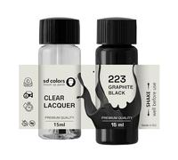 SD COLORS GRAPHITE BLACK 223 - Vernice per ritocchi da 15 ML, colore: nero grafite