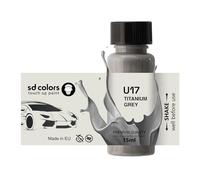 SD COLORS GRIGIO TITANIO U17 New Touch Up Paint 15 ML RIPARAZIONE SCRATCH CHIP PENNELLO COLORE CODICE U17 TITANIO GRIGIO (SOLO VERNICIA)