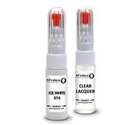 SD COLORS ICE WHITE 614 compatibile con VOLVO New Touch Up Paint Pen Kit di riparazione 20 ML GRAFFI CHIP SPAZZOLA CODICE COLORE 614 BIANCO GHIACCIO (PAINT+LACQUER)