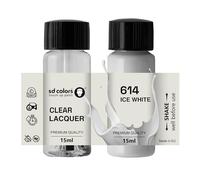 SD COLORS ICE WHITE 614 New Touch Up Paint 15 ML RIPARAZIONE SCRATCH CHIP PENNELLO COLORE CODICE 614 BIANCO GHIACCIO (VERNICIA+LACQUA)