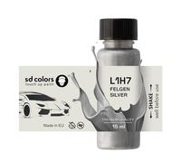 SD COLORS L1H7 - Kit di riparazione per ritocchi in lega di colore argento felgen, 15 ML, con pennello per scheggiature e graffi (solo vernice)
