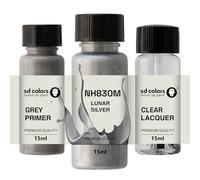 SD COLORS LUNAR SILVER NH830M New Touch Up Paint 15 ML RIPARAZIONE GRAFFIO CHIP PENNELLO COLORE CODICE NH830M LUNAR SILVER (VERNICI+PRIMER+LACQUER)