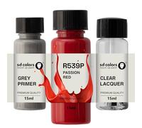 SD COLORS PASSION RED R539P - Vernice per ritocchi, 15 ML, per riparazione graffi e scheggiature, codice colore R539P PASSION RED (VERNICI+PRIMER+LACQUER)