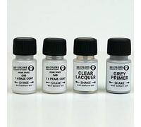 SD COLORS Penna per per ritocchi con pennello, 15 ML, kit di riparazione per graffi e scheggiature, bianco perla, codice colore QAB (vernice + primer + smalto)