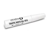 SD COLORS Pennarello Ritocco Vernice RAL 9016 Bianco Traffico 12ml Vernice Universale per Riparare Graffi e Scheggiature su Auto, Metallo, Plastica, Legno, Mobili, Biciclette e Superfici Verniciate