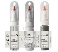 SD COLORS - Pennello per ritocchi da 20 ML, colore bianco superiore 26U per riparazione graffi (vernice+primer + laccetto)