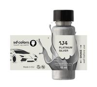 SD COLORS Platino Silver 1J4 - Vernice per ritocchi, 15 ML, per riparazione graffi e scheggiature, codice colore 1J4 argento platino (solo vernice)