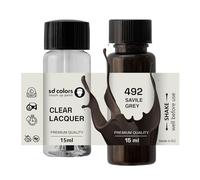 SD COLORS SAVILE GREY 492 - Vernice per ritocchi, 15 ML, per riparazione graffi e scheggiature, codice colore 492 grigio (vernice + laccetto)