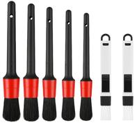 SD COLORS Set di 5 spazzole per la pulizia degli interni dell'auto + 2 spazzole in omaggio per auto, prese d'aria, ruote, tastiera, casa ed elettronica
