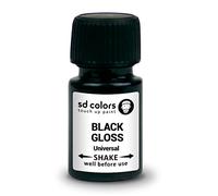 SD COLORS Vernice da RITOCCO Universale Nero Lucido 15ml per Riparazione Pietrisco Graffi Auto Moto Biciclette Cerchi in Lega, l'imballaggio può variare