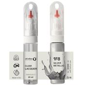 SD COLORS Vernice per ritocchi in argento metallizzato 1F8, 20 ML, pratica spazzola per riparazione graffi (vernice e lacca)