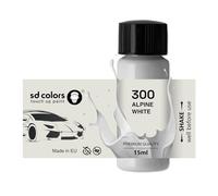 SD COLORS - Vernice per ritocchi, per automobili, per riparazione graffi e scheggiature, 15 ML, codice colore: 300, 15 ML, colore: bianco alpino (solo vernice)