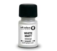 SD COLORS Vernice per ritocchi universale, bianco opaco, 15 ML, per piccole riparazioni auto, metallo, legno, plastica, finestre, cornici, porte, cancelli