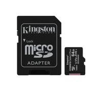 SD MICRO 64GB CL10 UHS-I CON ADATT. 100MB/S LET.85MB/S SCRIT.KINGSTON NEW