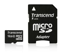 SD microSD Card 16GB Transcend SDHC Class10 w/ada NUOVO