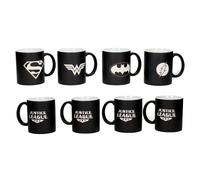 SD TOYS JUSTICE LEAGUE B/W CERAMIC 4 MUGS SET