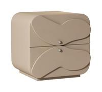 SDA287MZ Comodino cubo ad angolo arrotondato con due cassetti for l'organizzazione dello spazio in camera da letto Lato(Bruin,Piccolo)