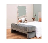 SDA287MZ Foyer Sgabello da comodino, panca for camera letto, semplice, di forma speciale, for soggiorno, lunga for la casa, for cambiare le scarpe Fango(Grijs,Piccolo)