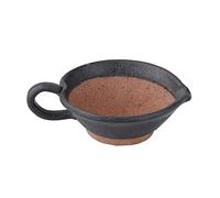SDA287MZ Mortaio Set di Mortaio e pestello in Ceramica Suribachi e Surikogi con beccuccio e Manico 4,7 Pollici Mortaio e pestello Fatti a Mano Mortaio Grande per Pesto(Nero)