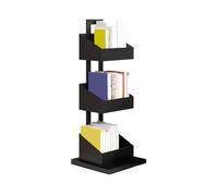 SDA287MZ Scaffale da pavimento ad angolo in ferro a 3 livelli multifunzionale creativo for la casa Autoportante Libreria(Nero)