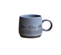 SDA287MZ Tazza da caffè in gres vintage con motivo a strisce di pesce e farina d'avena for la colazione Tazze da Colazione