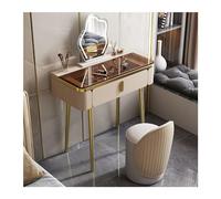 SDA287MZ Toeletta Vanity for il trucco con piano in vetro Glam Tavolo for specchio e sedia Desk gambe in metallo