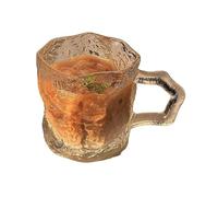 SDA287MZ Versatile Bicchiere da 7 once con texture Glacier, tazze in vetro trasparente manico for acqua, latte, succo e caffè(Transparent)