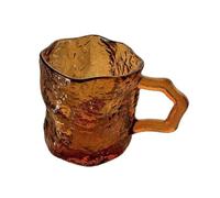 SDA287MZ Versatile Bicchiere da 7 once con texture Glacier, tazze in vetro trasparente manico for acqua, latte, succo e caffè(Amber)
