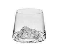 SDA287MZ Versatile Bicchieri da whisky vecchio stile, 7,6 oz, tazza in vetro con base pesante e tema montagne, for casa, ristorante bar