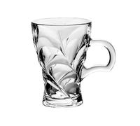 SDA287MZ Versatile Bicchieri in vetro trasparente con manico, bicchieri in goffrato senza piombo da 6,7 once for bevande a base di acqua, caffè, latte e tè