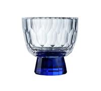 SDA287MZ Versatile Piccole tazze da tè in vetro trasparente con piedini colorati, bicchierini degustazione for motivo a rombi, 1,7 oz/50 ml(Blue)