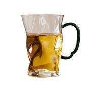 SDA287MZ Versatile Tazza in vetro trasparente con manico verde, tazza da caffè in borosilicato alto 7,8 once